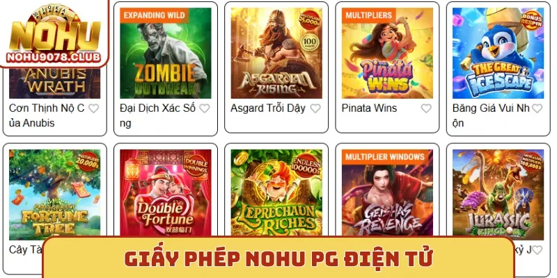 Giấy phép Nohu PG điện tử